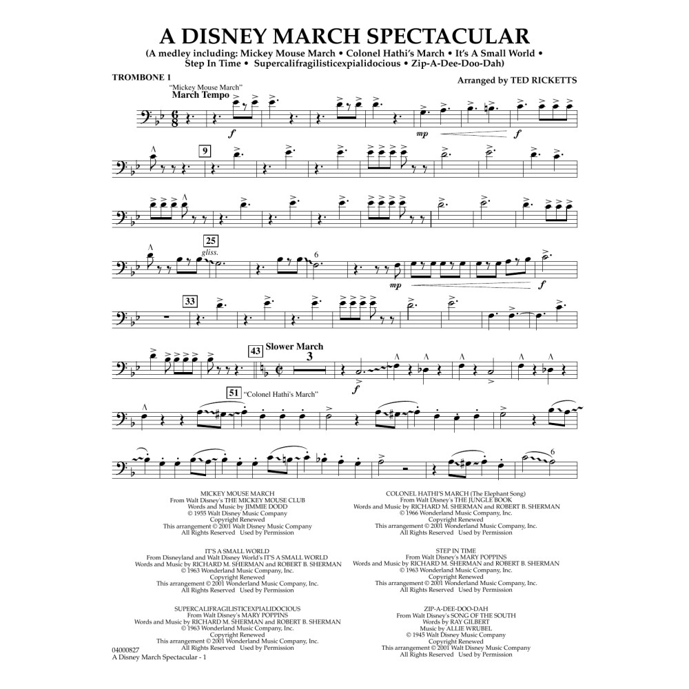 A Disney March Spectacular - Trombone 1