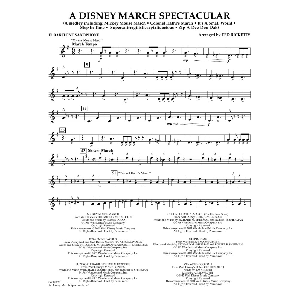 A Disney March Spectacular - Eb Baritone Saxophone