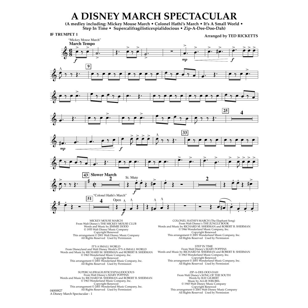 A Disney March Spectacular - Bb Trumpet 1