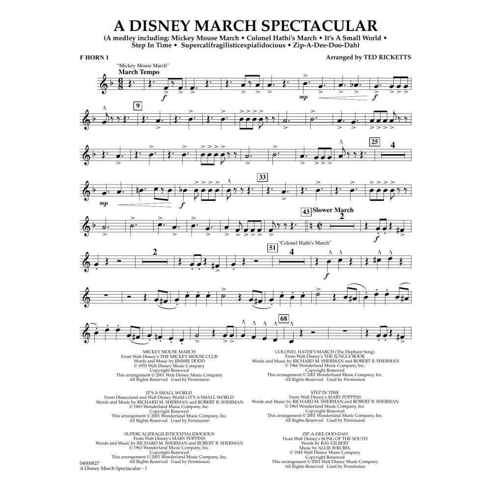 A Disney March Spectacular - F Horn 1