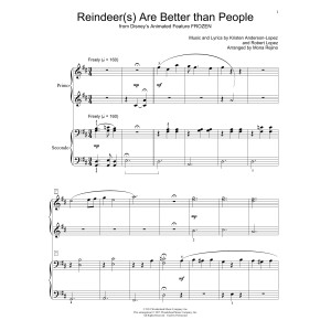 Reindeer(s) Are Better Than People (from Disney's Frozen) (arr. Mona Rejino)