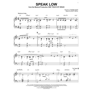 Speak Low [Jazz version] (arr. Brent Edstrom)