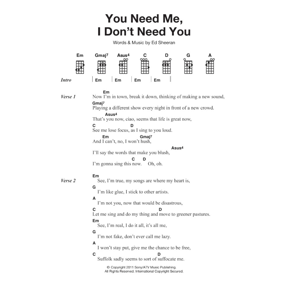 You Need Me, I Don't Need You