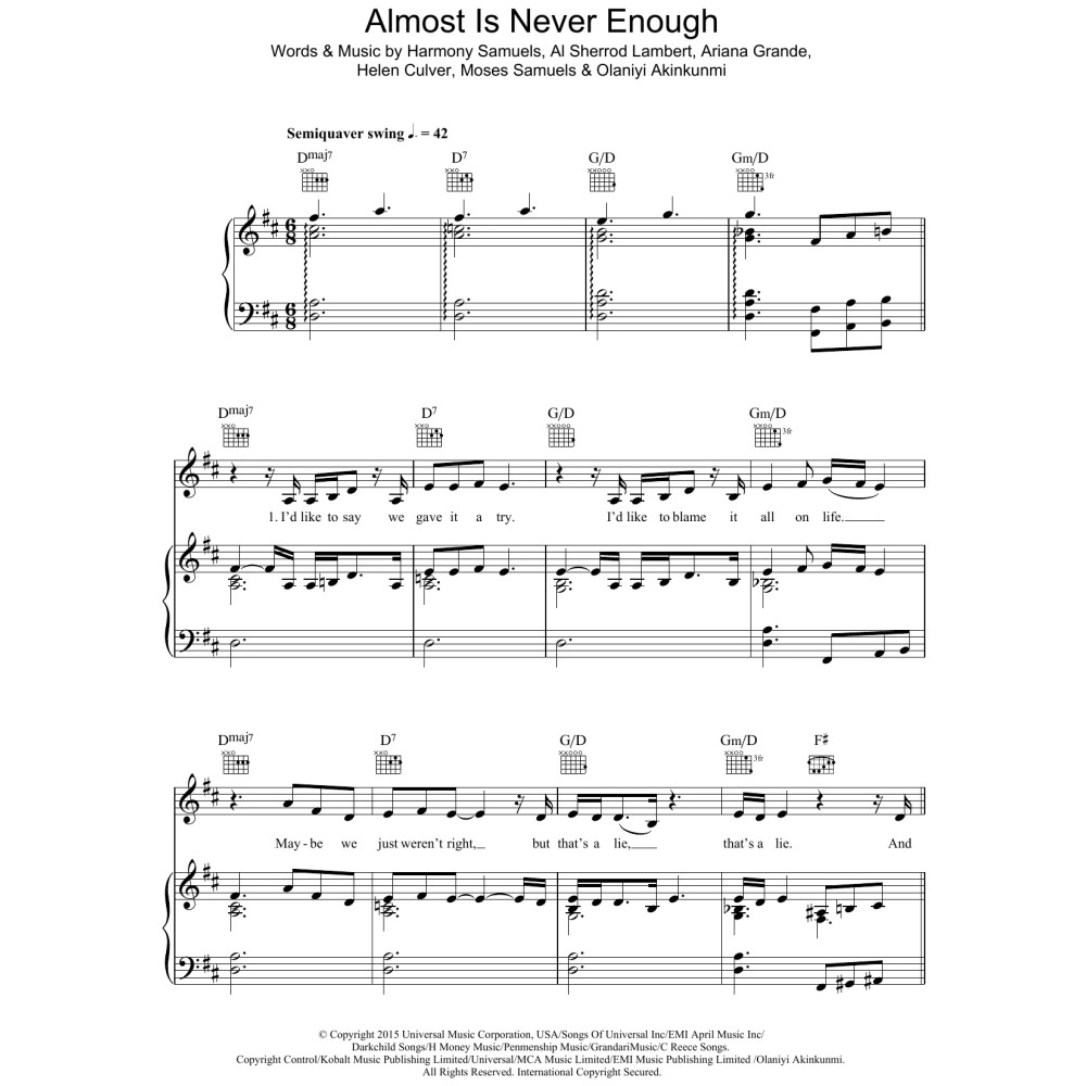 Almost Is Never Enough (featuring Nathan Sykes)
