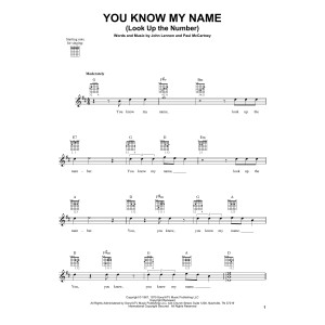 You Know My Name (Look Up The Number)