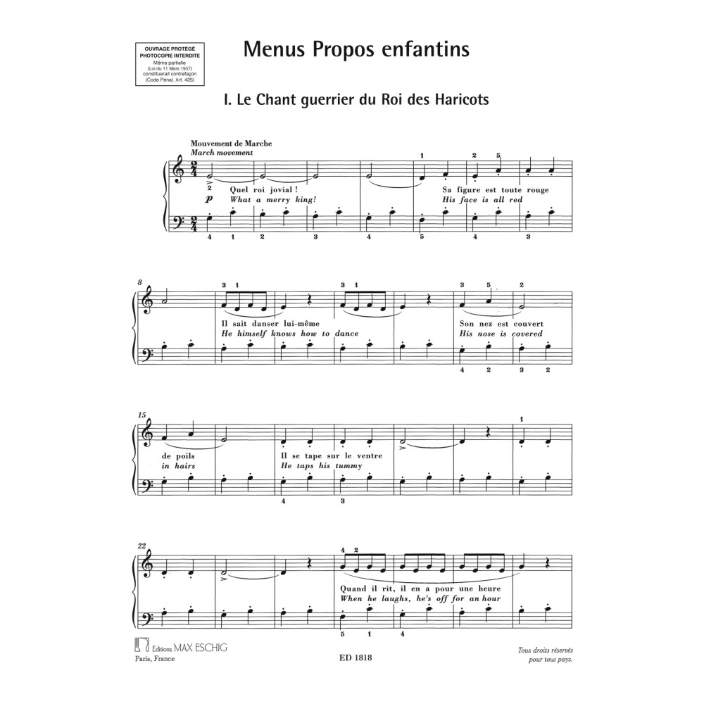 Menus Propos Enfantins
