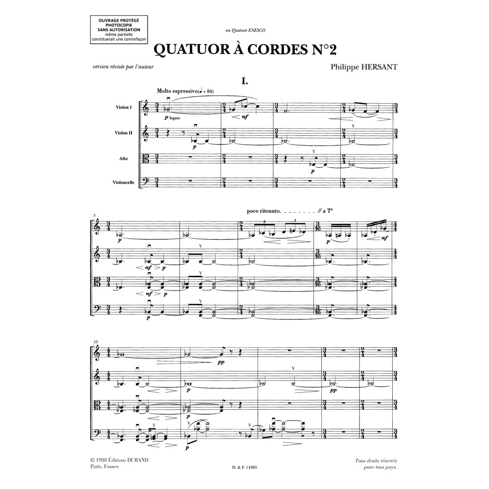Quatuor a Cordes No. 2