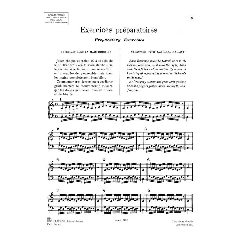 Exercices Preparatoires Pour le Piano, Opus 16