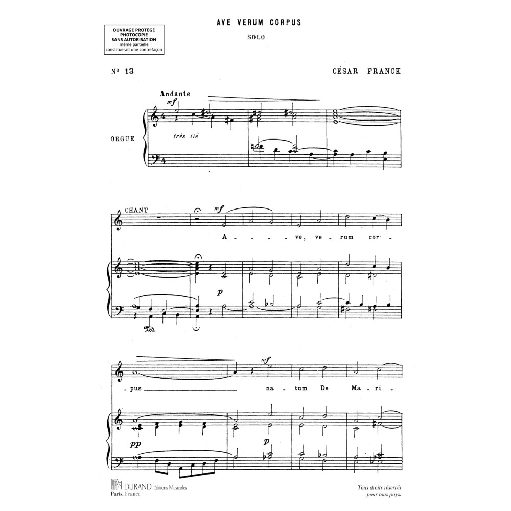 Ave Verum Corpus, Opus 13