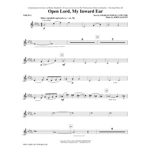 Open Lord, My Inward Ear - Violin 2