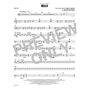 Hello (arr. Mac Huff) - Drum Set