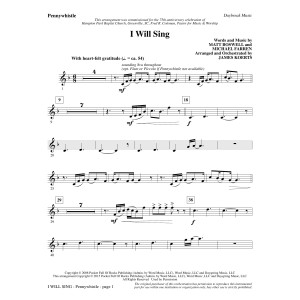 I Will Sing - Pennywhistle/Flute