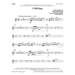 I Will Sing - Fiddle/Violin