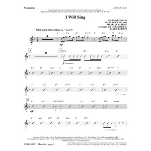 I Will Sing - Mandolin