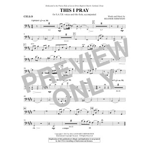 This I Pray - Cello