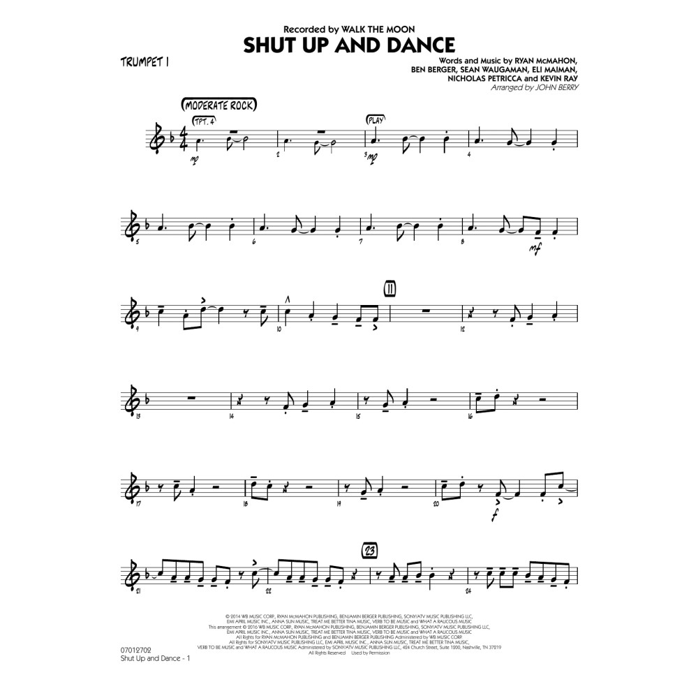 Shut Up and Dance - Trumpet 1