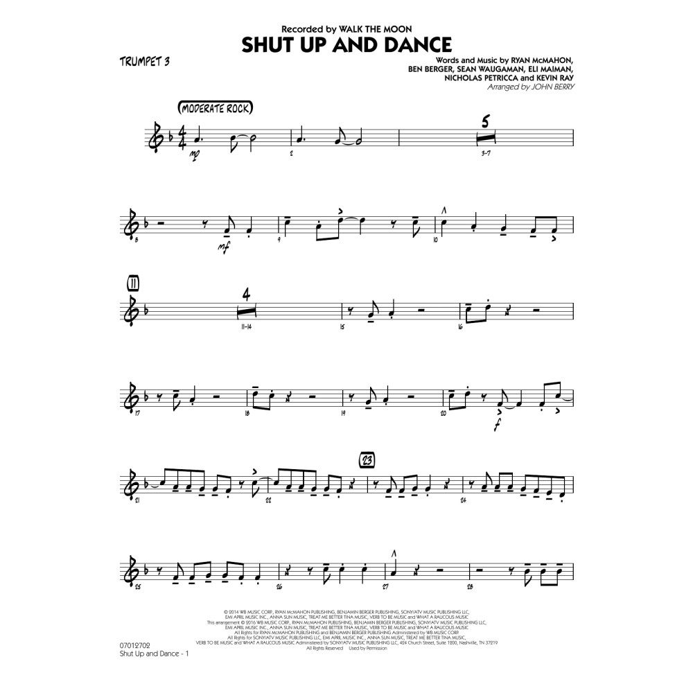 Shut Up and Dance - Trumpet 3