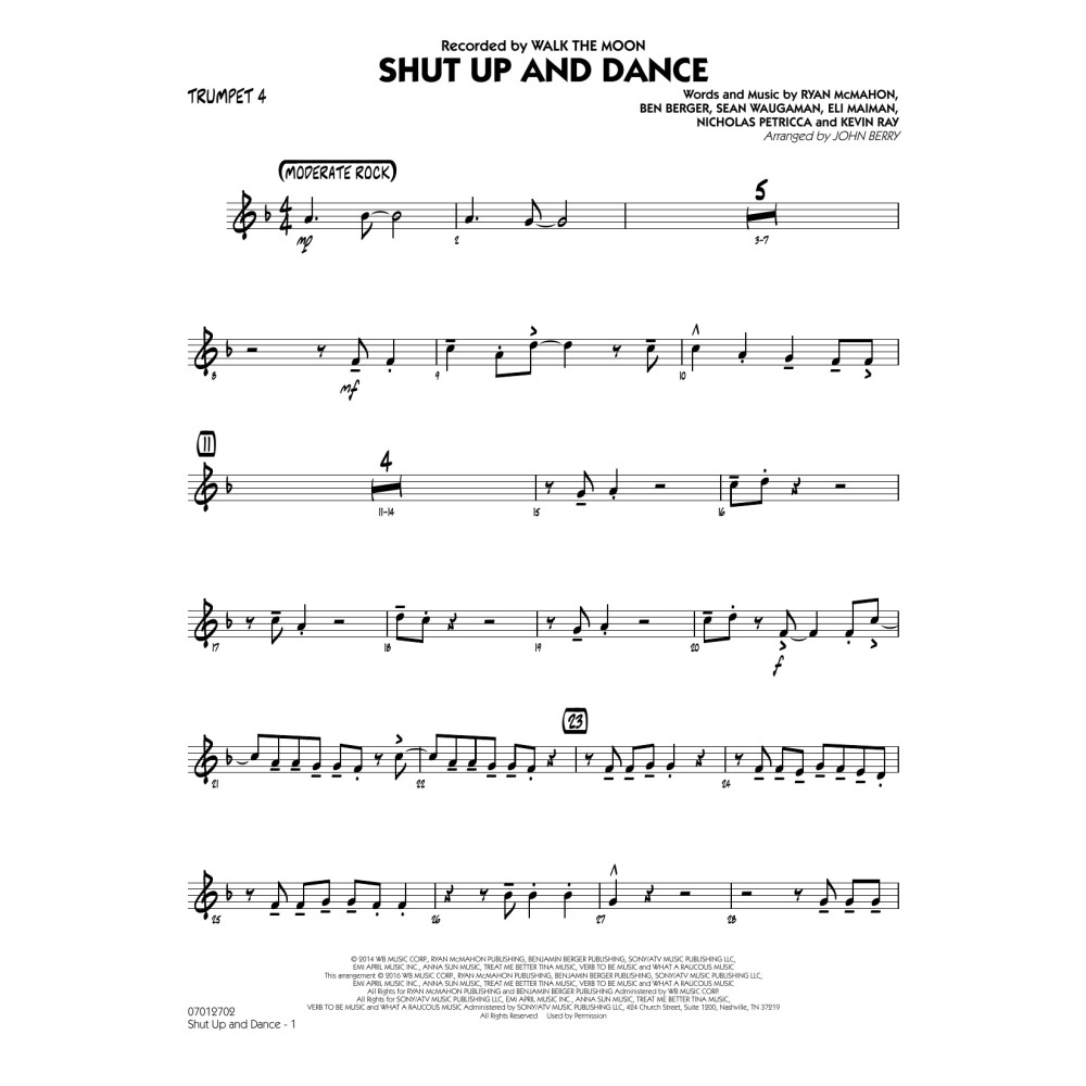 Shut Up and Dance - Trumpet 4