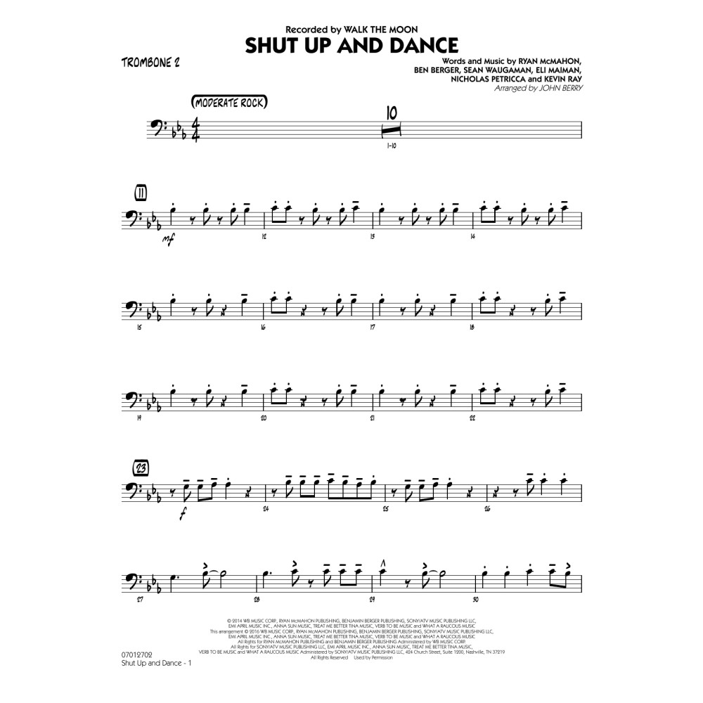 Shut Up and Dance - Trombone 2