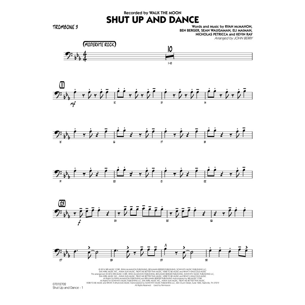 Shut Up and Dance - Trombone 3