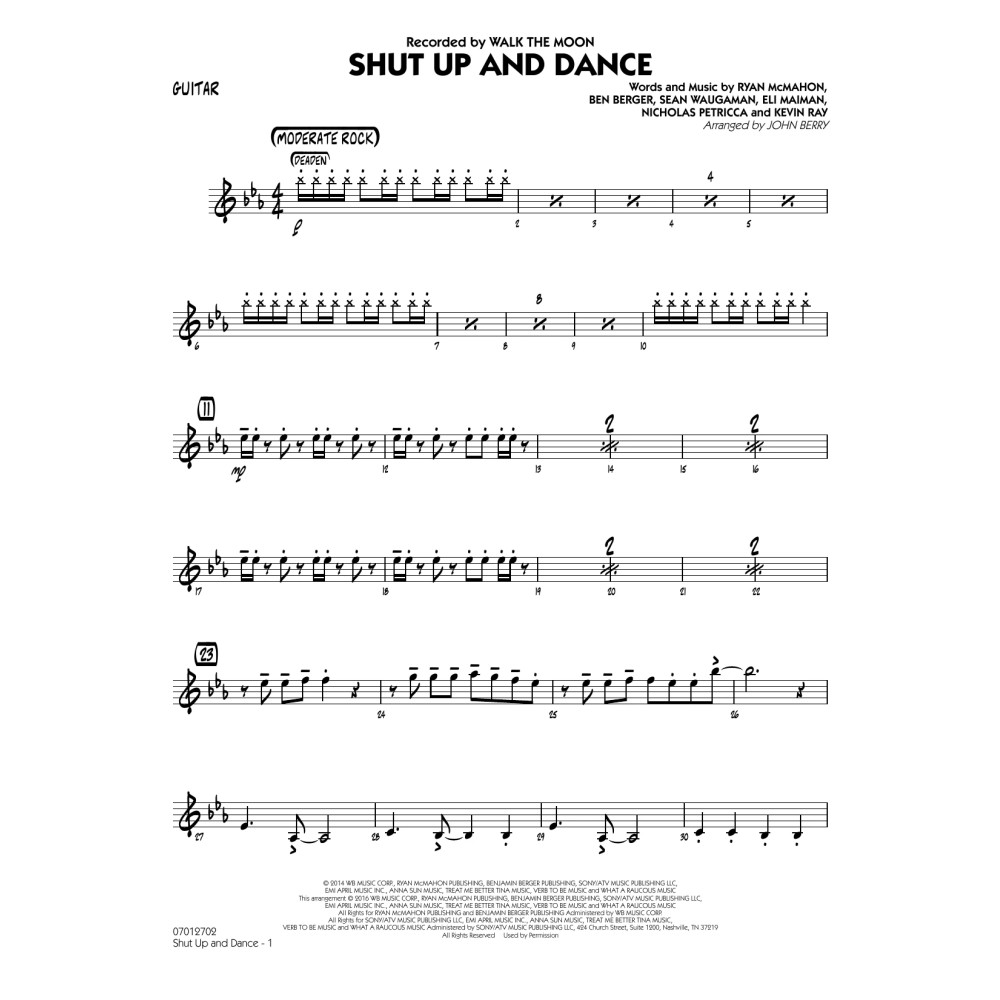 Shut Up and Dance - Guitar