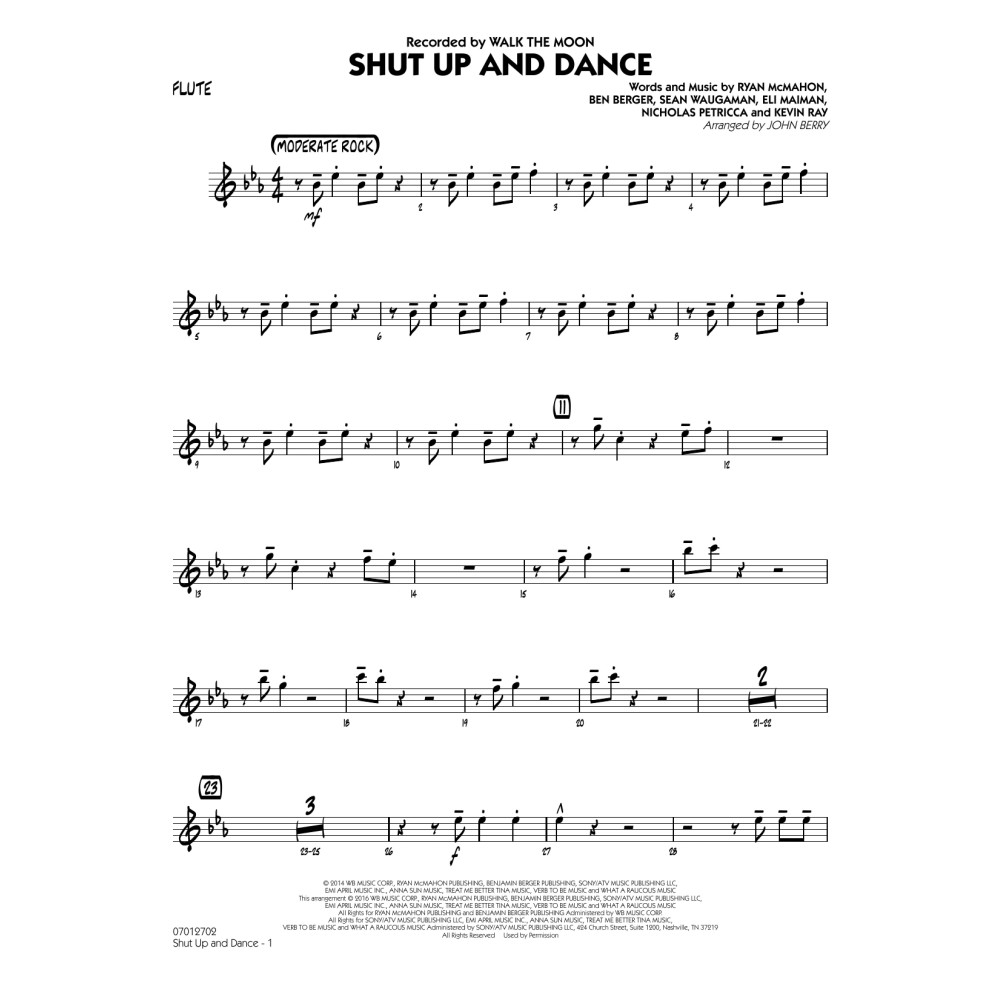 Shut Up and Dance - Flute