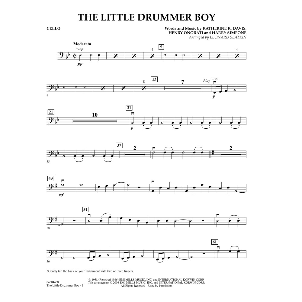 The Little Drummer Boy - Cello