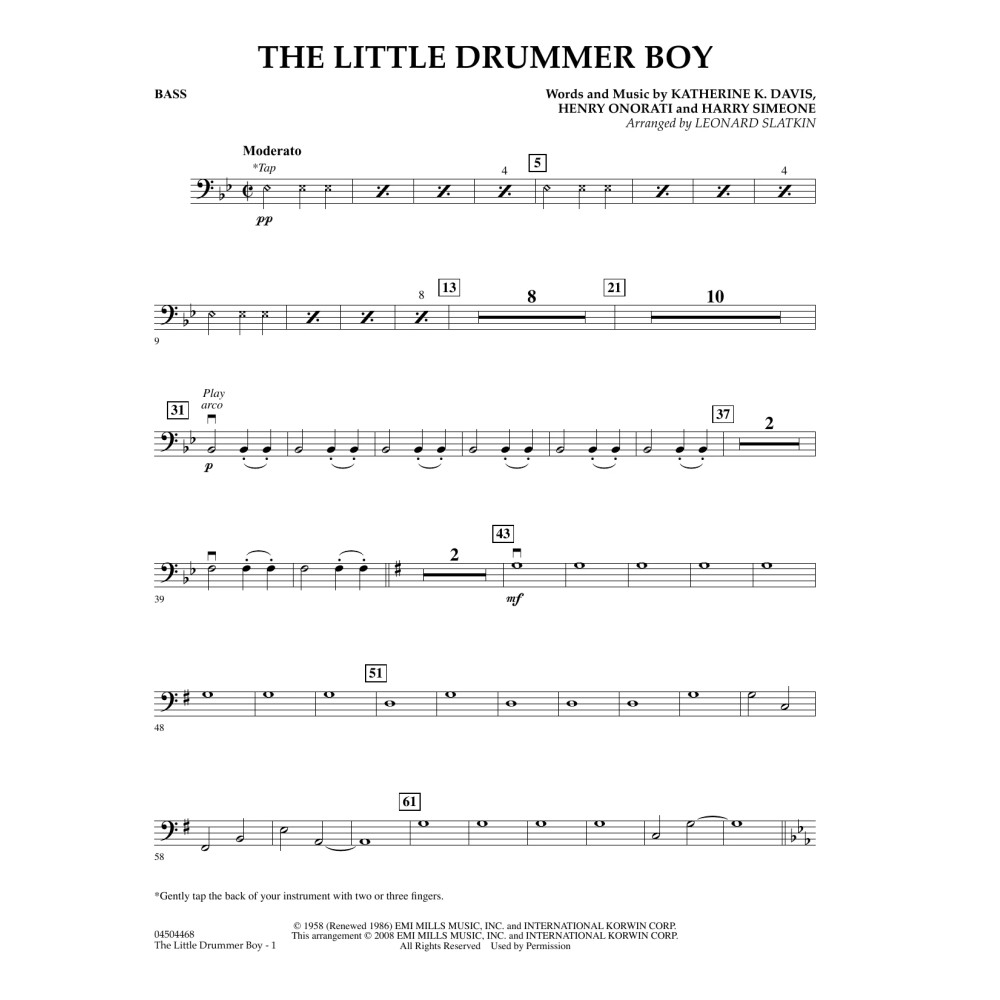 The Little Drummer Boy - Bass