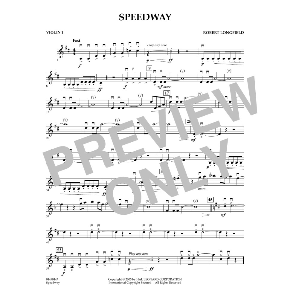Speedway - Violin 1
