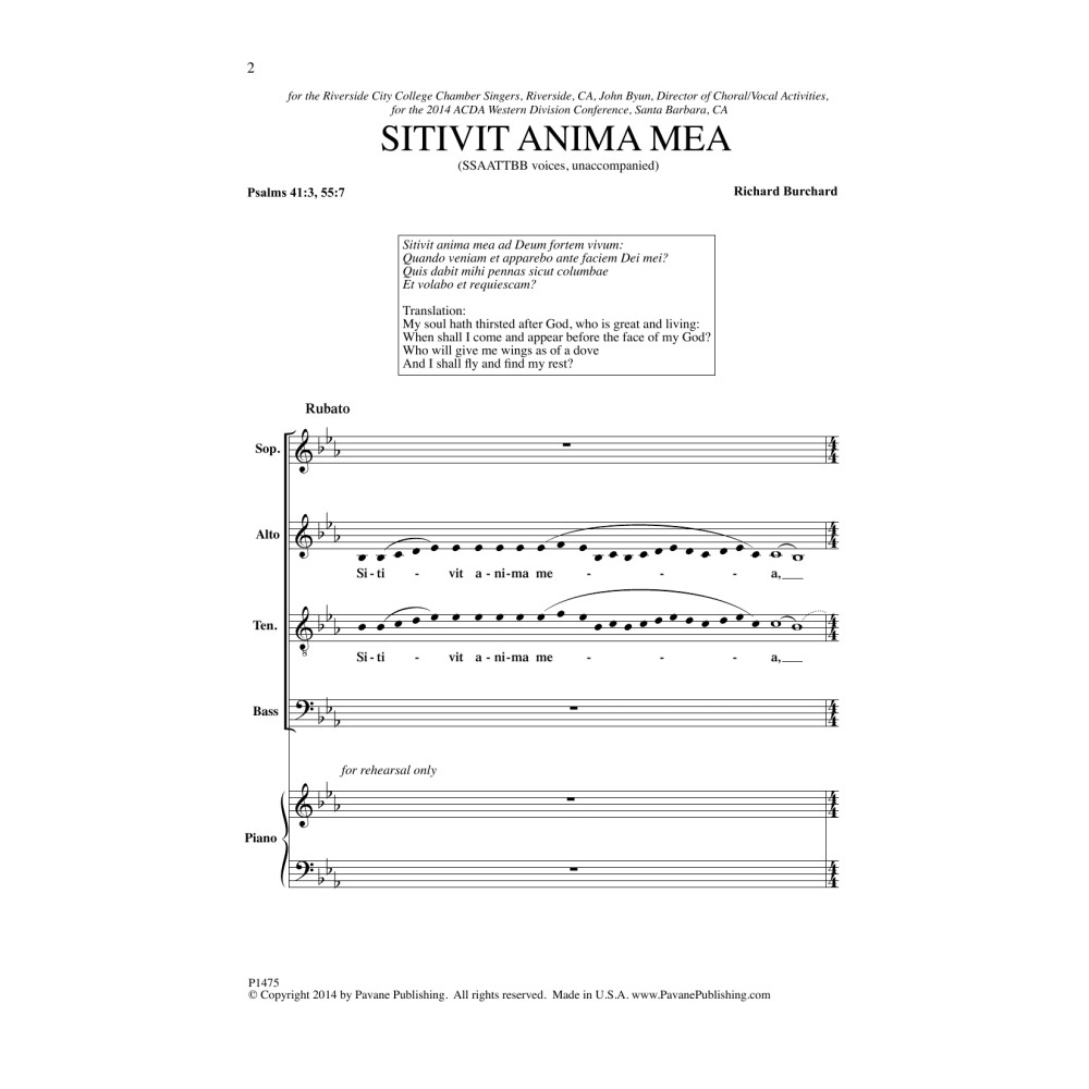Sitivit anima mea