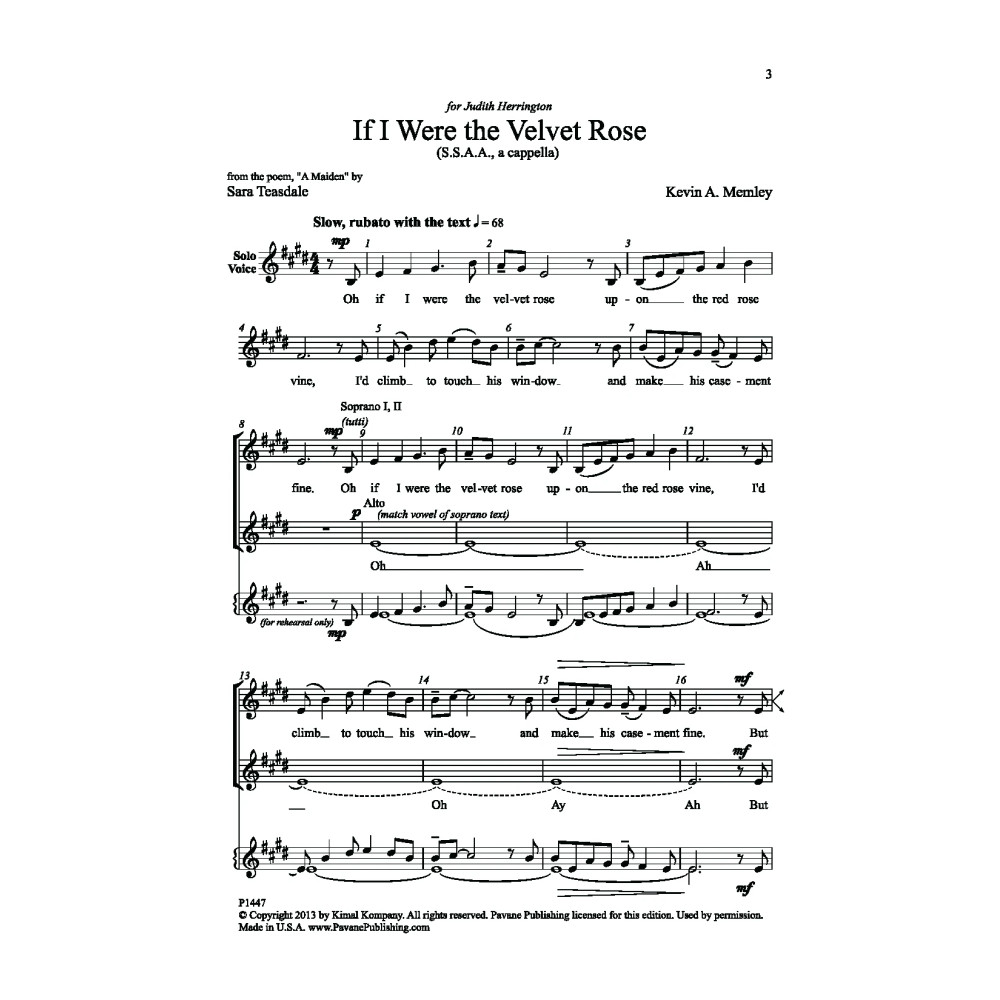 If I Were the Velvet Rose (of Love)