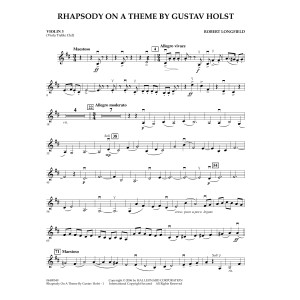 Rhapsody On A Theme by Gustav Holst - Violin 3 (Viola Treble Clef)