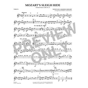 Mozart's Sleigh Ride (German Dance, K.605, No.3) - Violin 1