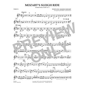 Mozart's Sleigh Ride (German Dance, K.605, No.3) - Violin 2