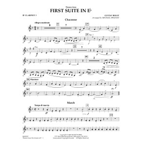 First Suite In E Flat, Themes From - Bb Clarinet 3