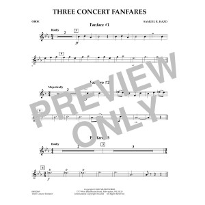 Three Concert Fanfares - Oboe