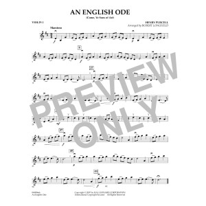 An English Ode (Come, Ye Sons of Art) - Violin 1