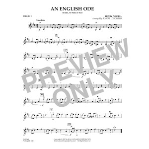 An English Ode (Come, Ye Sons of Art) - Violin 2