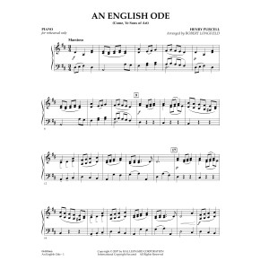 An English Ode (Come, Ye Sons of Art) - Piano