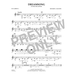 Dreamsong (Piano Feature With Band) - Bb Clarinet 2