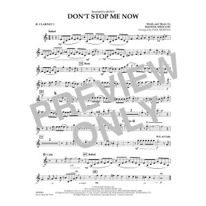 Don't Stop Me Now - Bb Clarinet 1