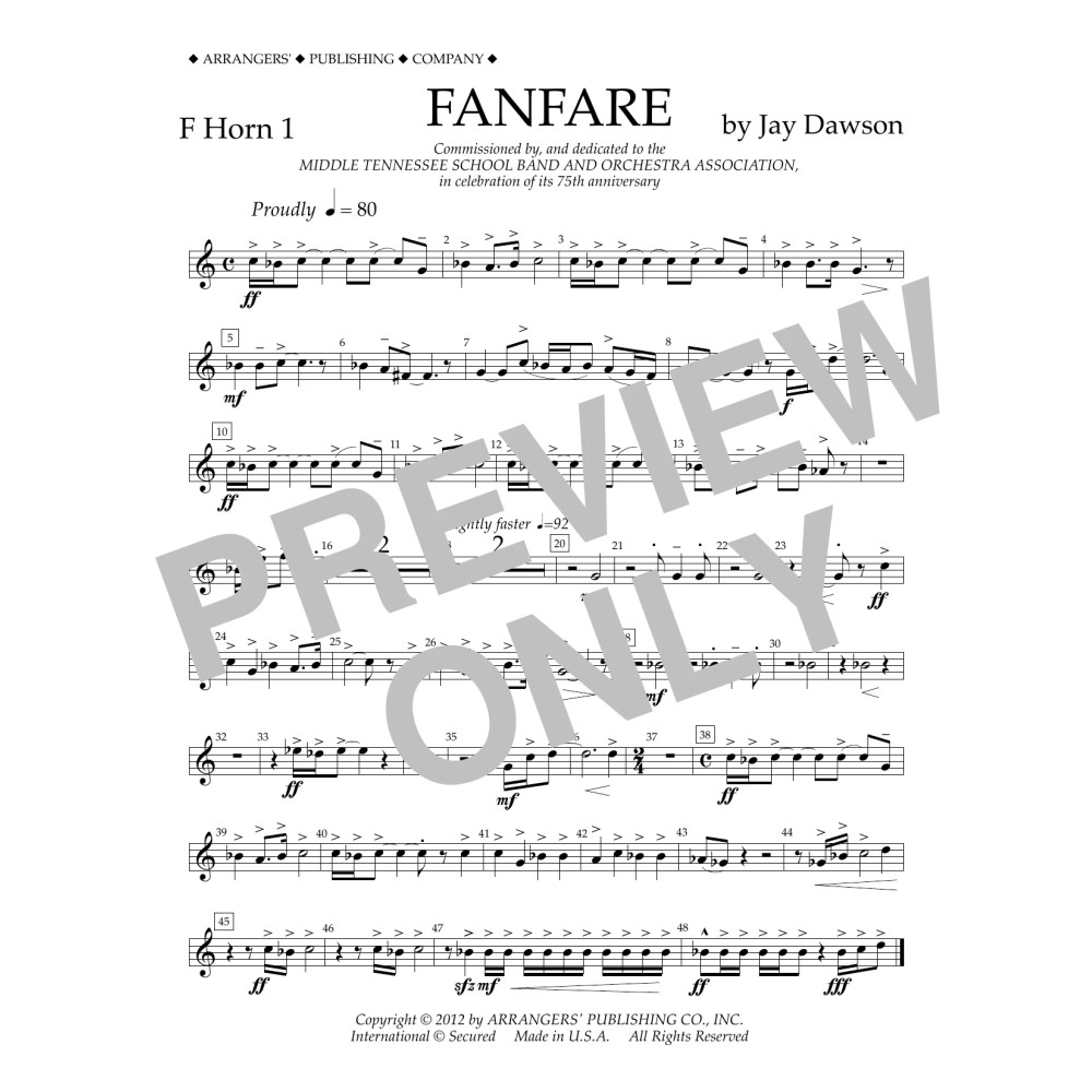 Fanfare - F Horn 1