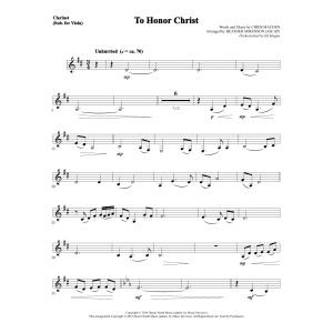 To Honor Christ - Clarinet (sub Viola)
