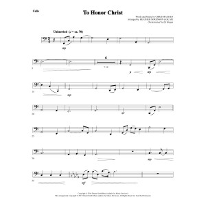 To Honor Christ - Cello