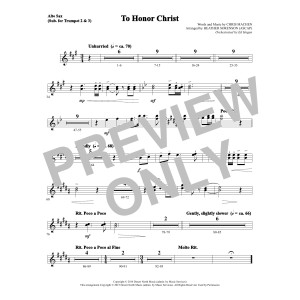 To Honor Christ - Alto Sax (sub. Trumpet 2-3)