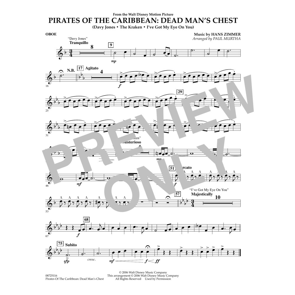 Pirates of the Caribbean: Dead Man's Chest - Oboe