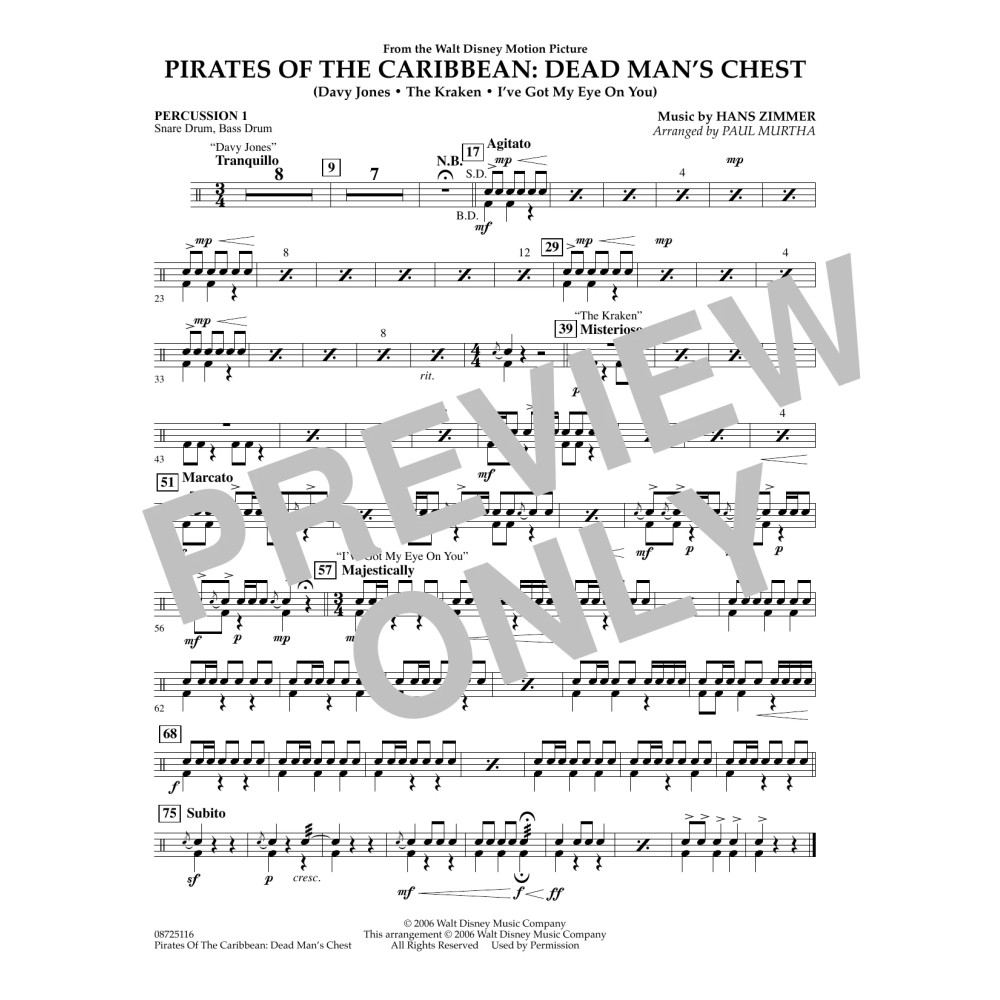 Pirates of the Caribbean: Dead Man's Chest - Percussion 1