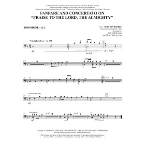 Fanfare and Concertato on "Praise to the Lord, the Almighty" - Trombone 1 & 2