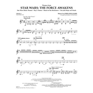 Themes from Star Wars: The Force Awakens - Violin 3 (Viola Treble Clef)
