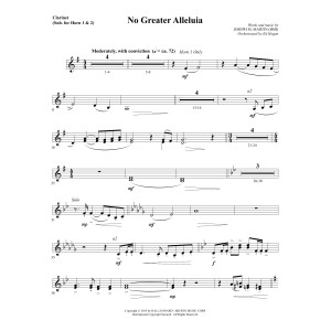 No Greater Alleluia - Clarinet (sub. Horn 1-2)